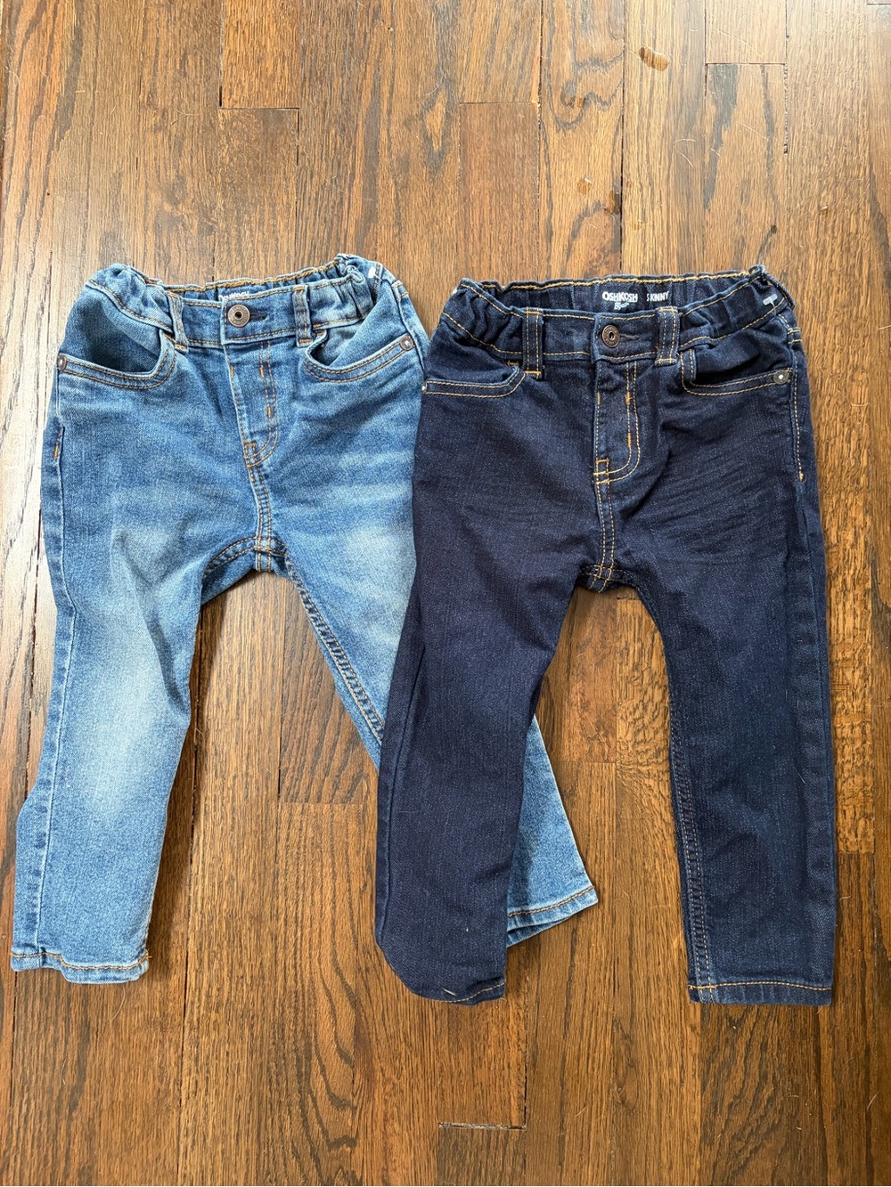 Bundle of 2 OshKosh B’gosh skinny jeans, both size 18-24 months